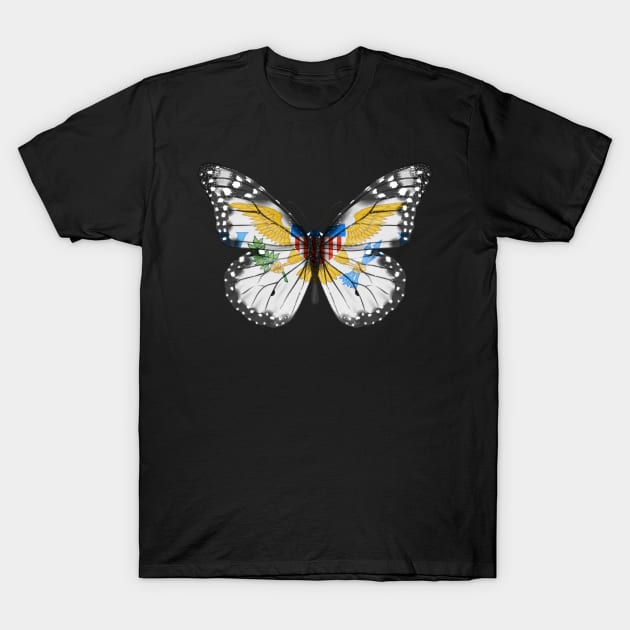 Virgin Islander Flag  Butterfly - Gift for Virgin Islander From Virgin Islands T-Shirt by Country Flags